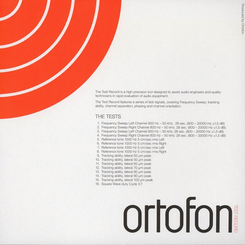 Ortofon Test-Record, Set-up & cartridge 204065